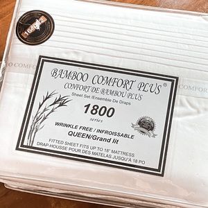 Bamboo fitted bedsheet set; Queen